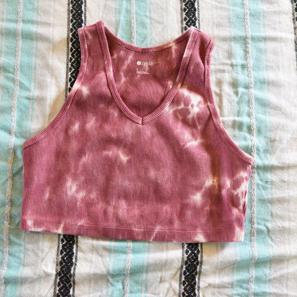 Zella Racerback Tie Dye Crop EUC Large
